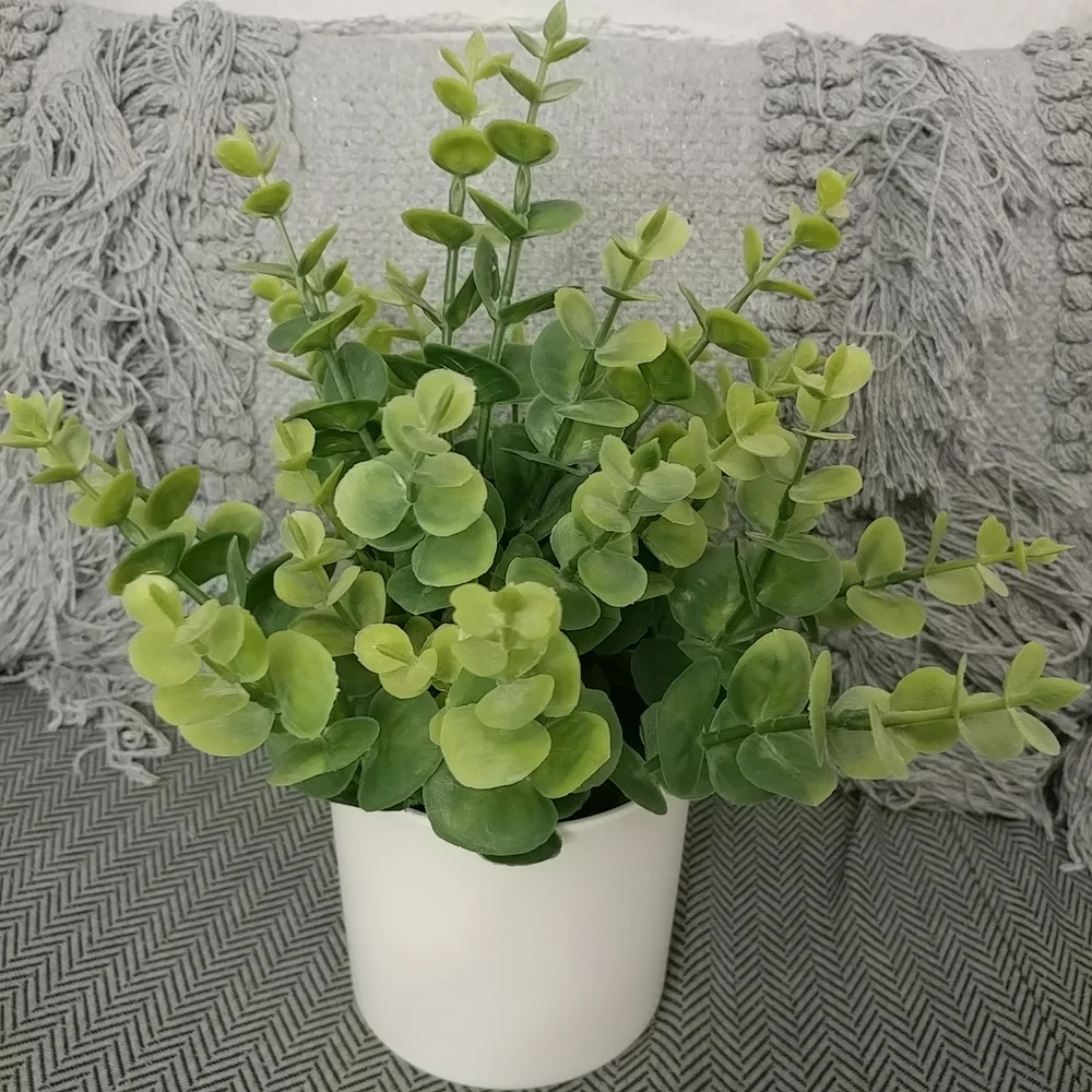 Boxwood Faux Plant Artificial Green Boxwood Arrangement White Planter- Threshold